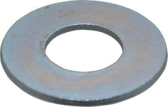 Value Collection - 1-1/4" Screw, Steel USS Flat Washer - 1-3/8" ID x 3" OD, 0.136" Thick, Zinc-Plated Finish - Exact Industrial Supply