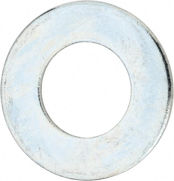 Value Collection - 2-1/2" Screw, Steel USS Flat Washer - 2-5/8" ID x 5" OD, 0.21" Thick, Zinc-Plated Finish - Exact Industrial Supply