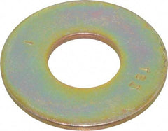 Value Collection - 1" Screw, Grade 8 Steel USS Flat Washer - 1-1/16" ID x 2-1/2" OD, 11/64" Thick, Zinc Yellow Dichromate Finish - Exact Industrial Supply