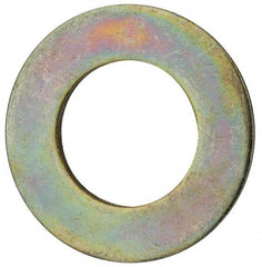 Value Collection - 1-1/8" Screw, Grade 8 Steel SAE Flat Washer - 1-3/16" ID x 2-1/4" OD, 9/64" Thick, Zinc Yellow Dichromate Finish - Exact Industrial Supply