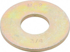 Value Collection - 3/4" Screw, Grade 8 Steel Extra Thick Flat Washer - Zinc Yellow Dichromate Finish - Exact Industrial Supply