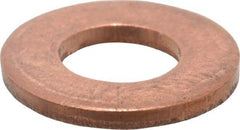 Value Collection - 1/4" Screw, Copper Standard Flat Washer - 1/4" ID x 5/8" OD, 0.049" Thick, Plain Finish - Exact Industrial Supply