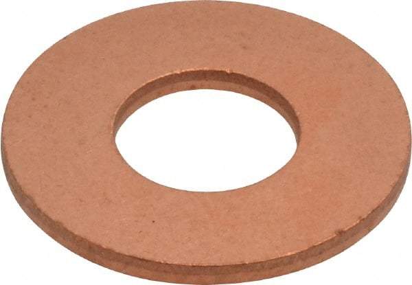 Value Collection - 7/16" Screw, Copper Standard Flat Washer - 1/2" ID x 1-1/8" OD, 0.078" Thick, Plain Finish - Exact Industrial Supply