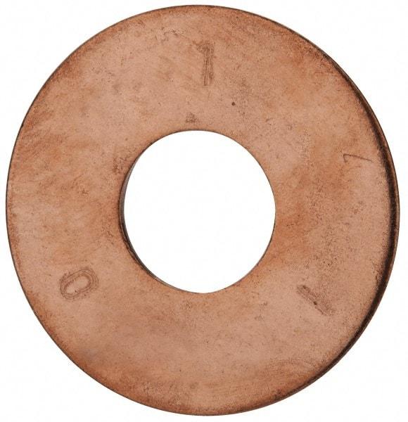 Value Collection - 5/8" Screw, Copper Standard Flat Washer - 0.688" ID x 1-3/4" OD, 0.102" Thick, Plain Finish - Exact Industrial Supply