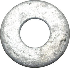 Value Collection - 1" Screw, Steel USS Flat Washer - 1-1/16" ID x 2-1/2" OD, 11/64" Thick, Galvanized Finish - Exact Industrial Supply