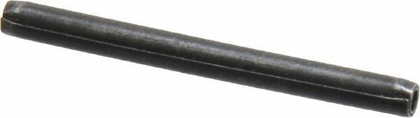 Made in USA - 3/32" Diam x 1-1/8" Long Coiled Spring Pin - Grade 1070-1090 Alloy Steel, Black Oxide Finish - Exact Industrial Supply