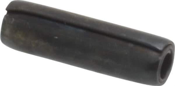 Made in USA - 1/8" Diam x 7/16" Long Coiled Spring Pin - Grade 1070-1090 Alloy Steel, Black Oxide Finish - Exact Industrial Supply