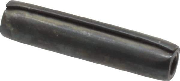Made in USA - 1/8" Diam x 9/16" Long Coiled Spring Pin - Grade 1070-1090 Alloy Steel, Black Oxide Finish - Exact Industrial Supply