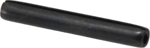 Made in USA - 3/16" Diam x 1-3/8" Long Coiled Spring Pin - Grade 1070-1090 Alloy Steel, Black Oxide Finish - Exact Industrial Supply