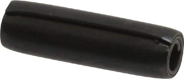 Made in USA - 7/32" Diam x 3/4" Long Coiled Spring Pin - Grade 1070-1090 Alloy Steel, Black Oxide Finish - Exact Industrial Supply