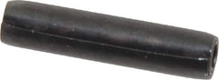 Made in USA - 7/32" Diam x 1" Long Coiled Spring Pin - Grade 1070-1090 Alloy Steel, Black Oxide Finish - Exact Industrial Supply