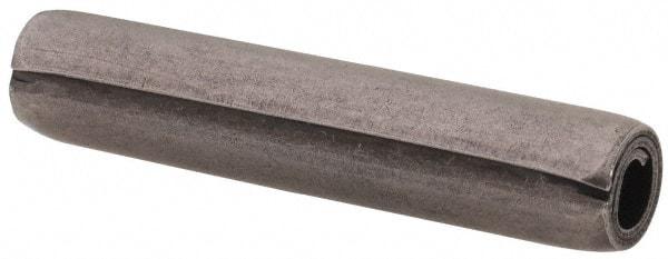 Made in USA - 7/32" Diam x 1-1/8" Long Coiled Spring Pin - Grade 1070-1090 Alloy Steel, Black Oxide Finish - Exact Industrial Supply