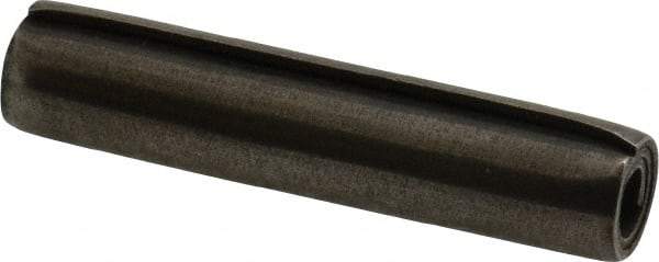 Made in USA - 5/16" Diam x 1-1/2" Long Coiled Spring Pin - Grade 1070-1090 Alloy Steel, Black Oxide Finish - Exact Industrial Supply