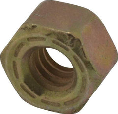 Made in USA - 1/4-20 UNC Steel Right Hand Hex Nut - 7/16" Across Flats, 7/32" High, Zinc Yellow Dichromate Cad & Waxed Finish - Exact Industrial Supply