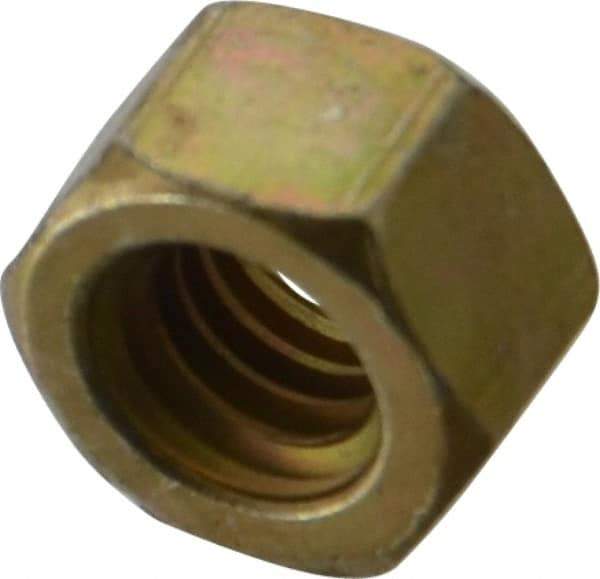 Value Collection - 5/16-18 UNC Steel Right Hand Hex Nut - 1/2" Across Flats, 17/64" High, Zinc Yellow Dichromate Cad & Waxed Finish - Exact Industrial Supply