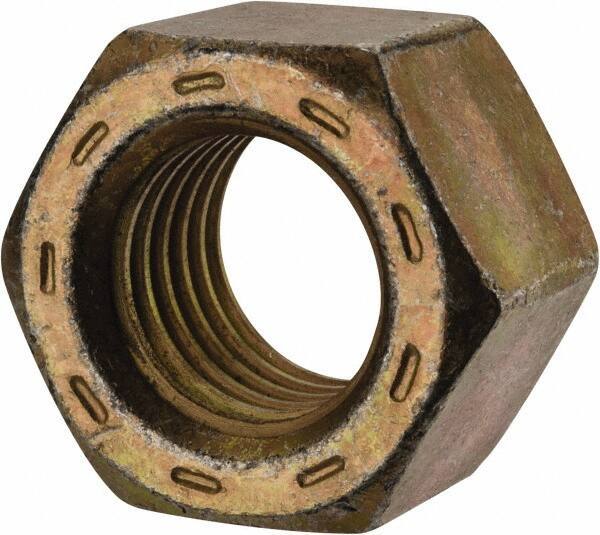 Value Collection - 7/8-9 UNC Steel Right Hand Hex Nut - 1-5/16" Across Flats, 3/4" High, Zinc Yellow Dichromate Cad & Waxed Finish - Exact Industrial Supply