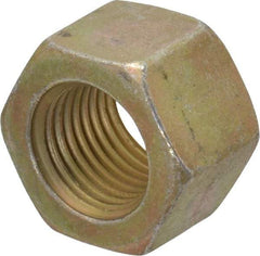 Value Collection - 1/2-20 UNF Steel Right Hand Hex Nut - 3/4" Across Flats, 1/2" High, Zinc Yellow Dichromate Cad & Waxed Finish - Exact Industrial Supply