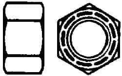 Value Collection - 1-1/4 - 12 UNF Grade C Hex Lock Nut with Distorted Thread - 1-7/8" Width Across Flats, 1" High, Cadmium Clear-Plated Finish - Exact Industrial Supply