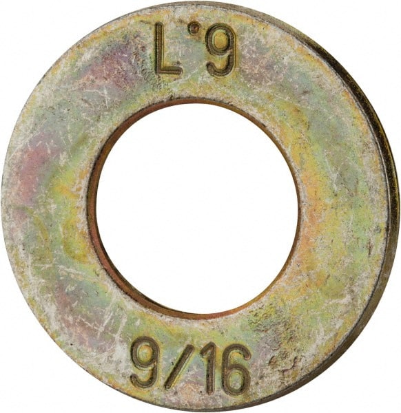 Made in USA - 9/16" Screw, Grade 9 Steel SAE Flat Washer - Exact Industrial Supply