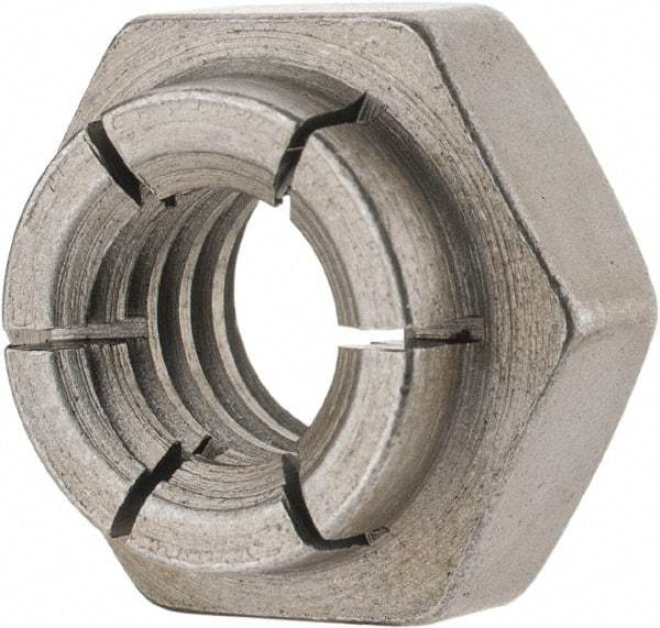 Flex-Loc - 5/16-18 UNC Grade 2 Heavy Hex Lock Nut with Expanding Flex Top - Uncoated, Meets Military Specifications - Exact Industrial Supply