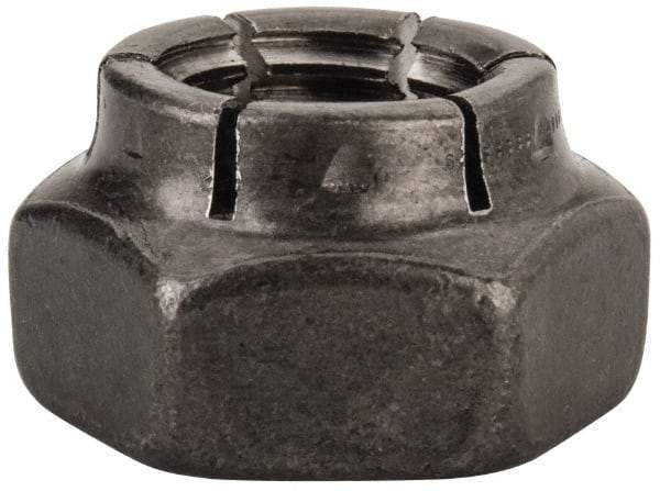 Flex-Loc - 5/8-11 UNC Grade 2 Heavy Hex Lock Nut with Expanding Flex Top - Uncoated, Meets Military Specifications - Exact Industrial Supply