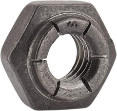 Flex-Loc - 5/16-18 UNC Grade 2 Heavy Hex Lock Nut with Expanding Flex Top - 17/64" High, Uncoated, Meets Military Specifications - Exact Industrial Supply