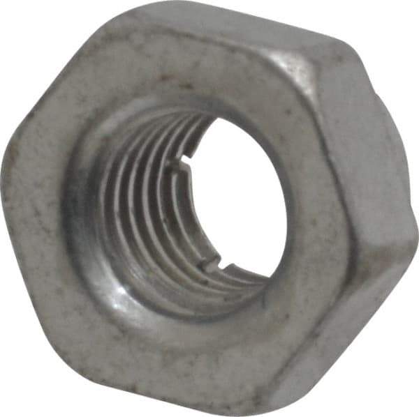 Flex-Loc - 1/4-28 UNJF Grade 2 Hex Lock Nut with Expanding Flex Top - Cadmium-Plated Finish, Meets Military Specifications - Exact Industrial Supply