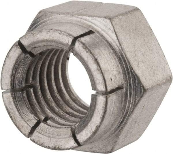 Flex-Loc - 1/2-13 UNC Grade 2 Hex Lock Nut with Expanding Flex Top - Cadmium-Plated Finish, Meets Military Specifications - Exact Industrial Supply