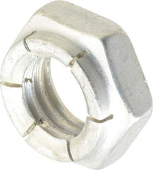 Flex-Loc - 1/2-13 UNC Grade 2 Hex Lock Nut with Expanding Flex Top - 21/64" High, Cadmium-Plated Finish, Meets Military Specifications - Exact Industrial Supply