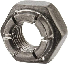 Flex-Loc - 1/4-28 UNJF 18-8 Hex Lock Nut with Expanding Flex Top - Uncoated, Meets Military Specifications - Exact Industrial Supply