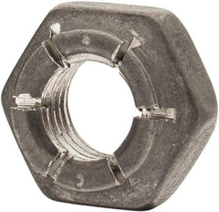 Flex-Loc - 1/4-28 UNJF 18-8 Hex Lock Nut with Expanding Flex Top - 7/32" High, Uncoated, Meets Military Specifications - Exact Industrial Supply