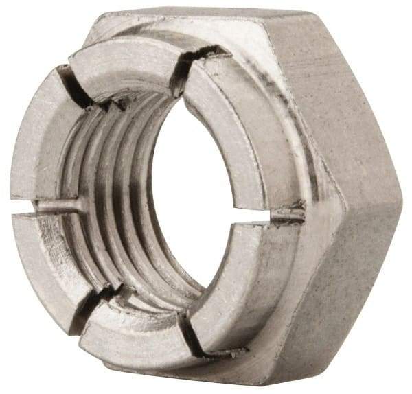Flex-Loc - 3/8-24 UNJF 18-8 Hex Lock Nut with Expanding Flex Top - 9/32" High, Uncoated, Meets Military Specifications - Exact Industrial Supply