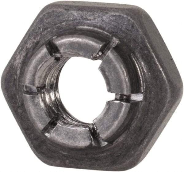 Flex-Loc - #10-24 UNJC 18-8 Hex Lock Nut with Expanding Flex Top - 3/16" High, Uncoated, Meets Military Specifications - Exact Industrial Supply