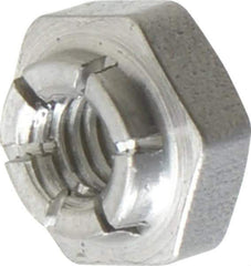 Flex-Loc - #8-32 UNJC 18-8 Hex Lock Nut with Expanding Flex Top - 3/16" High, Uncoated, Meets Military Specifications - Exact Industrial Supply