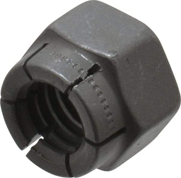 Flex-Loc - 3/8-16 UNC Grade 2 Hex Lock Nut with Expanding Flex Top - Uncoated, Meets Military Specifications - Exact Industrial Supply