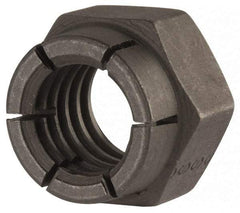 Flex-Loc - 7/16-14 UNC Grade 2 Hex Lock Nut with Expanding Flex Top - Uncoated, Meets Military Specifications - Exact Industrial Supply