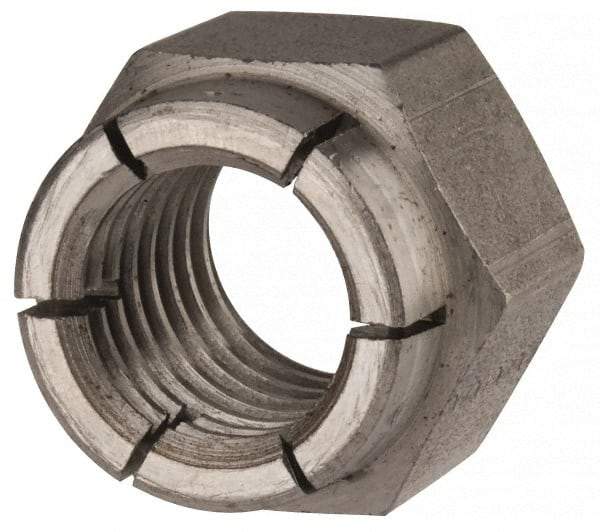Flex-Loc - 3/4-10 UNC Grade 2 Hex Lock Nut with Expanding Flex Top - Uncoated, Meets Military Specifications - Exact Industrial Supply