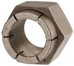 Flex-Loc - 1-14 UNJS Grade 2 Hex Lock Nut with Expanding Flex Top - 1-7/16" Width Across Flats, Uncoated, Meets Military Specifications - Exact Industrial Supply