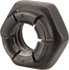 Flex-Loc - 1/4-20 UNC Grade 2 Hex Lock Nut with Expanding Flex Top - 7/32" High, Uncoated, Meets Military Specifications - Exact Industrial Supply