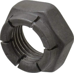 Flex-Loc - 3/8-24 UNJF Grade 2 Hex Lock Nut with Expanding Flex Top - 9/32" High, Uncoated, Meets Military Specifications - Exact Industrial Supply