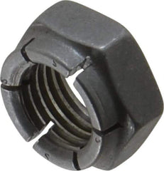 Flex-Loc - 7/16-20 UNJF Grade 2 Hex Lock Nut with Expanding Flex Top - 21/64" High, Uncoated, Meets Military Specifications - Exact Industrial Supply