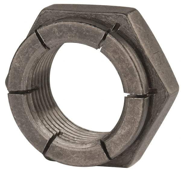 Flex-Loc - 1-14 UNJS Grade 2 Hex Lock Nut with Expanding Flex Top - 1-7/16" Width Across Flats, Uncoated, Meets Military Specifications - Exact Industrial Supply