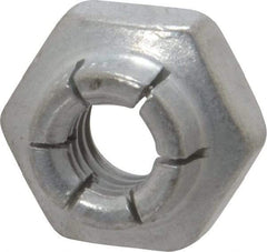 Flex-Loc - 1/4-20 UNC Grade 2 Heavy Hex Lock Nut with Expanding Flex Top - Cadmium-Plated Finish, Meets Military Specifications - Exact Industrial Supply