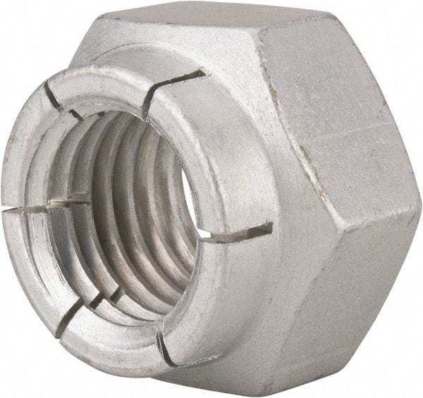 Flex-Loc - 1-8 UNC Grade 2 Heavy Hex Lock Nut with Expanding Flex Top - Cadmium-Plated Finish, Meets Military Specifications - Exact Industrial Supply