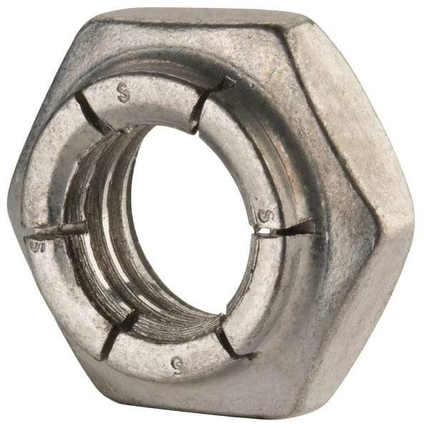 Flex-Loc - 1/2-13 UNC Grade 2 Heavy Hex Lock Nut with Expanding Flex Top - 21/64" High, Cadmium-Plated Finish, Meets Military Specifications - Exact Industrial Supply