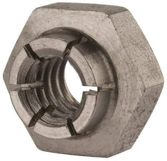 Flex-Loc - 1/4-20 UNC 18-8 Heavy Hex Lock Nut with Expanding Flex Top - Uncoated, Meets Military Specifications - Exact Industrial Supply