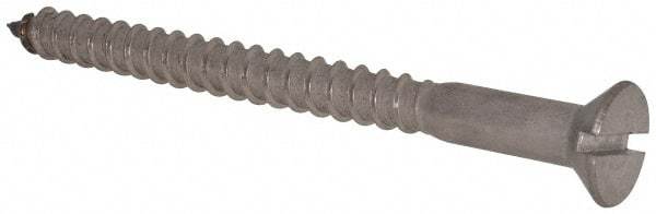 Value Collection - #14, 3" OAL, Slotted Drive, Flat Head Wood Screw - Stainless Steel, Grade 18-8 - Exact Industrial Supply