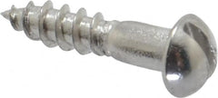 Value Collection - #4, 1/2" Length Under Head, Slotted Drive, Round Head Wood Screw - Exact Industrial Supply