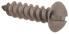 Value Collection - #10, 3/4" Length Under Head, Slotted Drive, Round Head Wood Screw - Stainless Steel, Grade 18-8 - Exact Industrial Supply