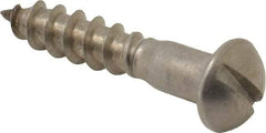 Value Collection - #10, 1" Length Under Head, Slotted Drive, Round Head Wood Screw - Stainless Steel, Grade 18-8 - Exact Industrial Supply